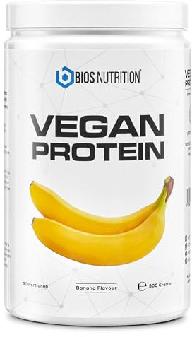 Vegan Protein BANANE 900gr - Poudre de protéine végétalienne - Goût naturellement délicieux - Protéine végétale sans lactose & sans soja - BIOS Nutrition (Fabriqué en Allemagne)