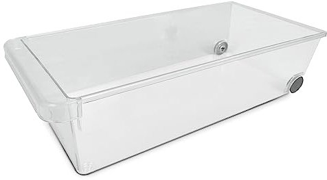 TIENDA EURASIA - Cajon para Frigorifico Transparente, con Tirador y Ruedas, Almacenamiento para Nevera, Frutas, Verduras, Alimentos, para Congelador (18x37x10 cm)
