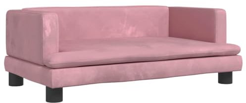 vidaXL Hundebett, Hundekissen mit weicher Polsterung, Hundesofa Hundecouch für kleine Hunde Haustiere, Haustierbett Katzenbett, Rosa Samt