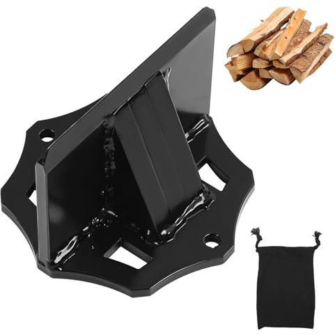 MaxEarn Cuña portátil para leña de acero al carbono, cortador de leña, cortador de madera manual, cortador de madera, herramienta simple para cortar madera para el hogar y acampar (pequeña 295 g)