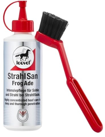 RL24 leovet - Strahlsan mit Pinsel – Strahlfäule-Pflege – 1 x 200 ml | Huffett für Strahlpflege – Hufbalsam schützt Strahl & Sohle – Hufpflege für Pferde