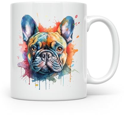 Anonymous Gifting French Bulldog Dog Watercolour Print Mug - Beautiful Glossy Printed Mug