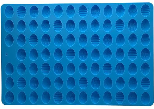 NPEX Ostereier-Schokoladenformen, Ostereierformen aus Silikon, eiförmige Silikonformen mit 72 Mulden, Mini-Gummiform zum Backen von Süßigkeiten, Keksen, Gelee, Haustier-Leckereien