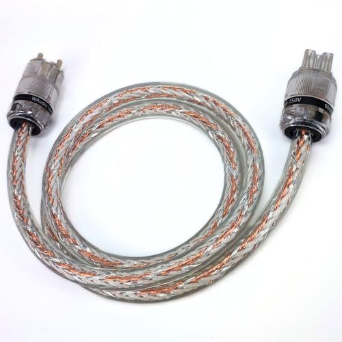 WAudio Cavo di alimentazione audiofilo da 10 AWG, cavo di alimentazione OFC Hi-End con spine Schuko e C15 per sistemi HiFi (1,5 m)