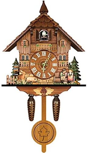 Dekltus Kuckucksuhren,Holz Kuckuck Vogelhaus Wanduhr,Kuckucksuhr Schwarzwald,Vintage Wanduhr für Zuhause, Kinderzimmer, Schlafzimmer, Dekoration