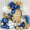 Luftballon Girlande Blau Gold, 102Pcs Blau Luftballons Geburtstag Kit Mit Metallic Gold Ballons Weiße Ballons Marineblau Ballon,18 12 10 5 Zoll Latex Ballonbogen Für Geburtstag Baby Shower Sünnet Deko