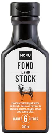 NOMU Lamb Stock Liquid Concentrate - 200ml Makes 6 Litres, Full Flavour for Savoury Dishes, Soups, Stews & Sauces - Gluten Free