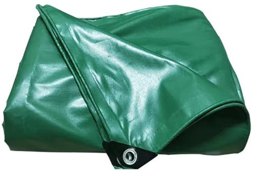 Plane, strapazierfähige Boden-Campingplane mit Ösen, grüne PVC-wasserdichte Outdoor-Möbel-Wohnwagen-Autoabdeckung, 450g/m² – anpassbare Größe (Size : 5x8m)