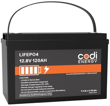 EU stock Codi Energy Lifepo4 batterie 12V 120Ah LiFePO4 LFP BMS batterie Lithium-Ion 100A intégrée, moteurs de pêche à la traîne
