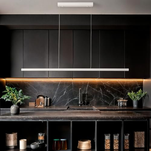 LEDKIA LIGHTING - Lámpara Colgante Lineal LED 30W | CCT Ajustable 2800K-5000K | Diseño Moderno y Elegante | Bajo Consumo Energético | Fácil Instalación, Blanco Seleccionable, Aluminio