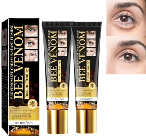 Bienengift-Augencreme, straffende Augencreme, Augencreme gegen Falten und Augenringe, Bee Veno-m Augencreme gegen Augenringe, Anti-Aging-Falten (2Stück)