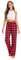 JTPW Pantalon de pyjama 100 % coton super doux avec poches pour femme, Tartan noir rouge, XS