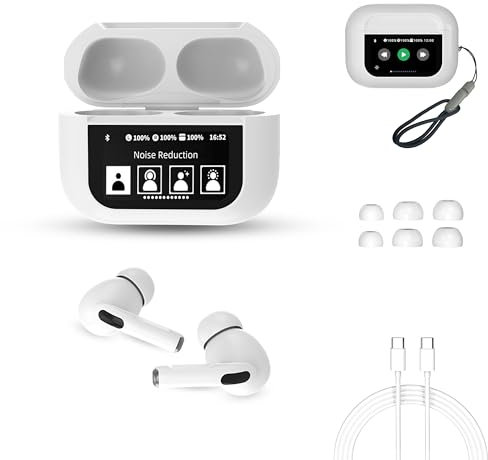 Cuffie Bluetooth, Auricolari Bluetooth 5.4 con Controllo Schermo Tattile Cuffie In Ear Senza Fili Cancellazione Rumore ANC con Microfono Stereo HiFi Immersivo Batteria Lunga 54Ore