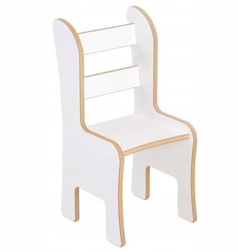 MISIOO Stuhl Holz für Kinder - Baby Chair aus MDF - Weiß - Abgerundete Geschliffene Kanten - Laminierte Oberflächen - Universelles und Einfaches Design