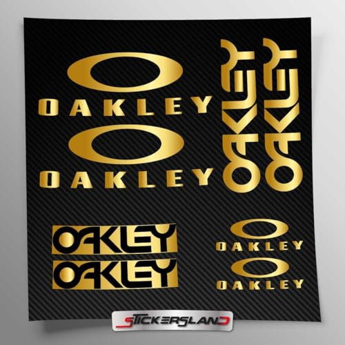 Aufkleber-Set kompatibel mit Rahmen MTB Mountainbike und Helm | Decals Aufkleber für Fahrrad Schriftzug Logos | Stickersland® – Oakle (Gold Metallic Matt)