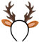 QIGHLIS Rentier Haarreifen, Rentier Haarreif Erwachsene Kinder, Geweih Haarreif, Rentier Stirnband, Reh Haarreif mit Ohren, Rentier Kopfschmuck für Karneval, Fasching, Fasnacht, Mottoparty (B)