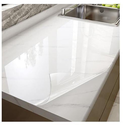 Transparente Schutzfolie für Küchenarbeitsplatte, Anti-Öl, 127 x 228,6 cm, Möbel-Schutzfolie für Nachttisch/Esstisch/Beistelltisch, 152,4 cm breit, Kontaktpapier