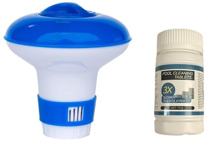 Chlorine Dispenser for Pool, Chlorine Dispenser, Multi-functional Tablet for Swimming Paddling Pool Lazy Spa, Water Parks (5 Inch) Comes with a Bottle of Effervescent Tablets