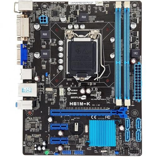 SIMPLETEK - Scheda Madre H61M-K (Micro-ATX) - LGA1155 | Per CPU di 2a/3a Generazione (i3, i5, i7) | Con Mascherina I/O (Ricondizionato)