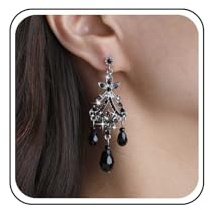 Cybche Vintage Black Crystal Chandelier Earrings Long Tassel Teardrop Dangle Earrings Wedding Rhinestone Drop Earring Crystal Studs Jewelry for Women