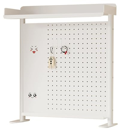 XUZAOJUN White Metal Pegboard, Pegboard Desktop Mount, Desktop Plywood, Desk Bookshelf Hole Board, Desk Shelf, Clip-on Vertical Organizer For Desks, Book Desks(Clip,25.2x21.7in)