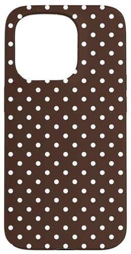 Polka Dots Braun Weiß für Frauen und Mädchen gepunktet Hülle für iPhone 15 Pro