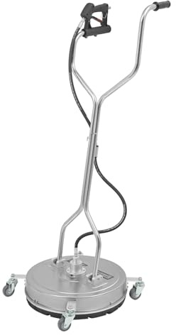 20 Hochdruckreiniger Bodenreiniger, Hochdruckreiniger Oberflächenreiniger Edelstahl, mit 4 Rädern, max. 4000 PSI, 3/8-Schnellanschluss, 2 Sprühdüsen, für Restaurantböden, Terrassen und Gehwege