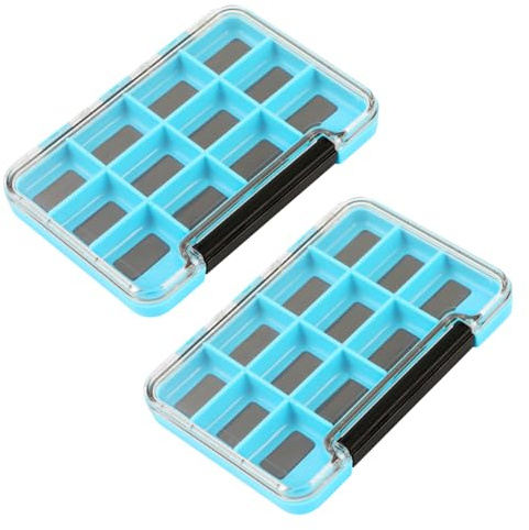 Fishing Tackle Box, 2Pcs 4/8/12-Grids Magnetic Fish Hook Box Waterproof Fishing Box for Lures Hooks Accessories