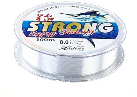 0,5 mm/100 m lenza da pesca monofilamento in nylon trasparente, filo da pesca monofilo, lenza da pesca in nylon resistente, per trota, carpa, pesce, lucioperca o decorazioni da appendere