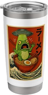 Japanese Frog Ramen UFO Otaku Alien Humor Noodles Bowl Otaku Stainless Steel Insulated Tumbler