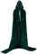 Labellevie Umhang mit Kapuze Lange SAMT Cape Vampir Kostüm Halloween Erwachsener Unisex- Gr. Large, Grün
