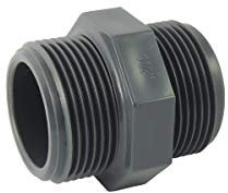 Mamelon mâle/mâle en PVC à visser - 1''1/2