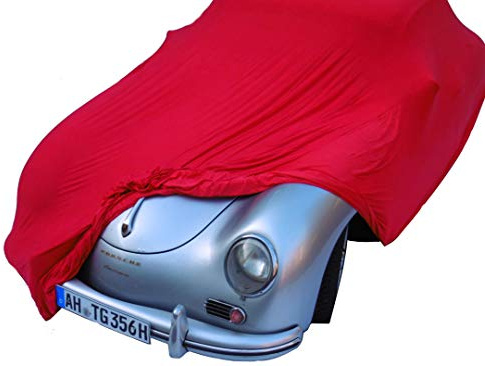 Auto Schutzhülle Schutzhaube Plane Indoor Hochwertig rot grau oder schwarz bis 5,80 m lang (Rot bis 5,80 Meter)
