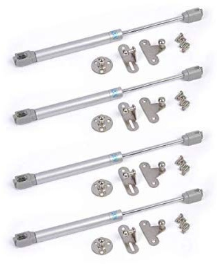 Automatic Lid Stay Kitchen Cupboard Cabinet Wardrobe Door Hydraulic Spring Gas Strut Piston Pneumatic Support for Flap Fittings Soft Opening Hinges Mechanism Pack of 4 (100N)