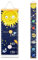 Beinou Messlatte Kind Baby Wachstum Stabelle Holzwand Lineal 7,9 '' x 79 '' Leinwand Höhenmessung für Kinderzimmer Holzrahmen Wandbehang Solarraum Planet