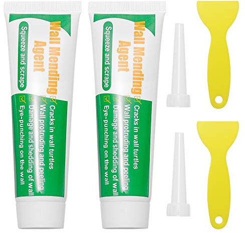 200g Spachtelmasse Weiß Innen Wandreparaturpaste mit Schaber Löcher Wand Füllen - Reparaturmittel zur beschädigte Wand reparieren - WandreparaturCreme für Reparatur von Rissen, Graffiti und Löchern