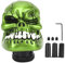 VOBOR Skull Head Stick Manueller Schaltknauf Hebel Modifiziertes Schaltgetriebe 8MM/10MM/12MM Adapter(Grün)