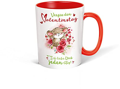 Trötsch Tasse Valentinstag weiß rot: Kaffeetasse Teetasse Geschenkidee Geschenk (Keramiktasse): Kaffeetasse Teetasse Geschenkidee Geschenk Tasse