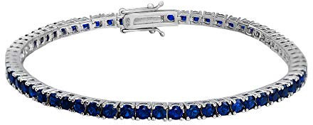 Gold Gala Tennis Armband 925 Sterling Silber Zirkonia Herren Damen (Saphir, 20.50)