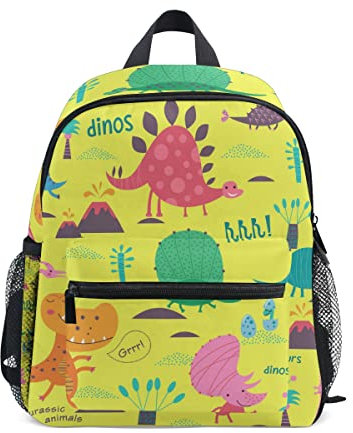 Schädelkarikatur Gelber Jura Kleinkind Rucksack Kinder Leichtgewicht Büchertasche Vorschule Schülerrucksack für 1-6 Jahre die Reise Mädchen Jungs