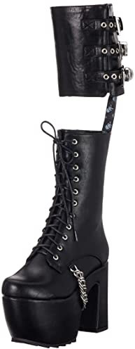 LAMODA Phantom, Stivali Alti al Ginocchio Donna, Black PU Skull, 39 EU