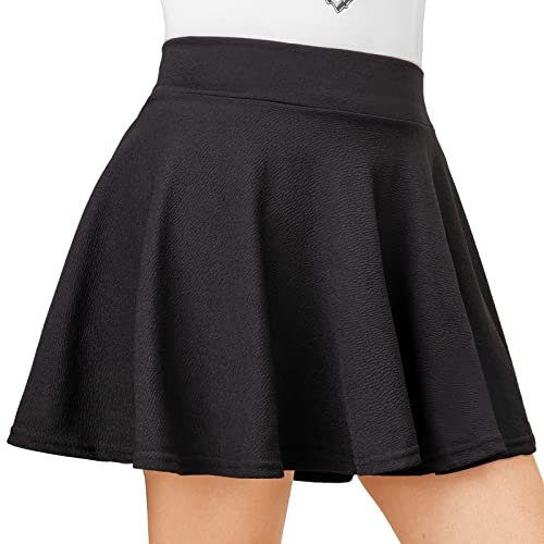 DRESHOW Mini Gonna a Pieghe Casual Svasata Elastica di Base per Donna e Ragazze