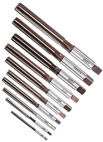 QUARKZMAN 3mm-12mm Main Alésoirs Ensemble x 10PCS 6 Droit Cannelures pour Alésage en Artisanats, [H8 Précision]