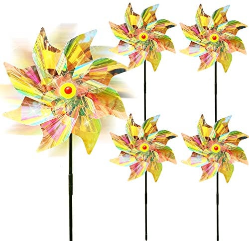 Bird Repellent Windmill,Bird Scarers Windmills For Garden,Pigeon Deterrent Reflective Bird Deterrent Scarer Windmill,Windmills for Children (5)