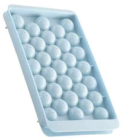 AEX Ice Cube Tray with Lid – Durable Ice Ball Mould for Round Ice Spheres, Cocktails, Whiskey, and Beverages [Blue]
