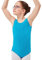 tanzmuster ® Ballettanzug Mädchen ärmellos - Lissy - aus Baumwolle, Ballettbody Kinder Ballett Trikot in petrol, Größe 164/170