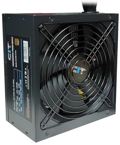 JUSTOP CIT 600W 80 Plus ATX PC Power Supply Gaming PSU With 14CM Large Fan And 2 x 6+2 Pin PCI-E / 6 x SATA / 24-PIN / 4+4-PIN 12V / 2 x MOLEX / 1 x Floppy