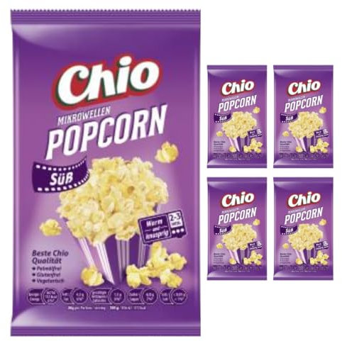 Chio, Mikrowellen-Popcorn-Dessert, Instant-Snack-Popcorn 100 Gramm x 5 Stück