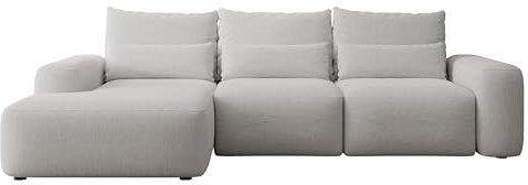 Selsey Sofa Ecksofa Eckcouch Schlafsofa Couch Mit Stauraum Schlaffunktion Pflegeleicht Mit Kissen Lendenkissen L Form Freistehend Links Hydrophobe Chenille Grau Carnos