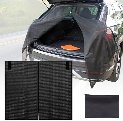 Tyafzzn Heckklappe Moskitonetz, 180x150cm Flügeltür Kofferraumabdeckung Sonnenschutz, Fliegengitter Magnetisch Auto, Auto Trennvorhänge Sonnenschutz Für SUV Outdoor Camping